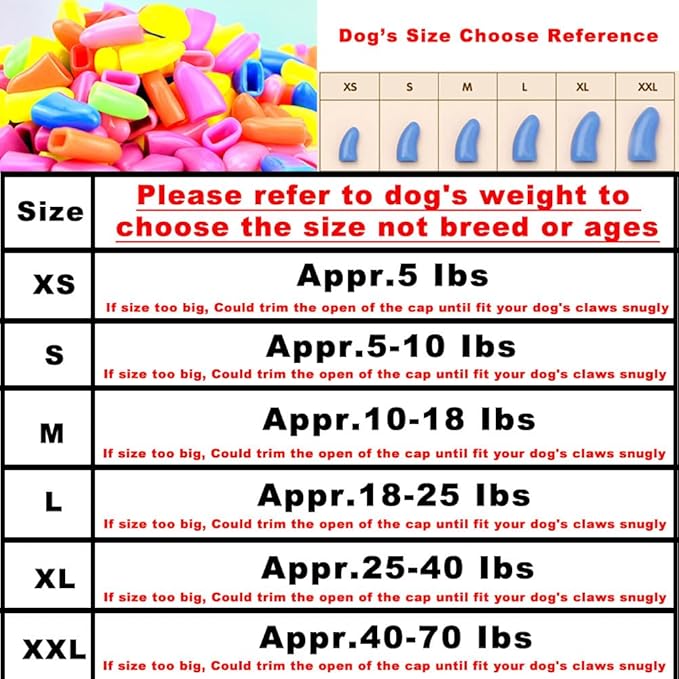 VICTHY 100pcs Dog Nail Caps, Claw Covers With Glue and Applicators (L)