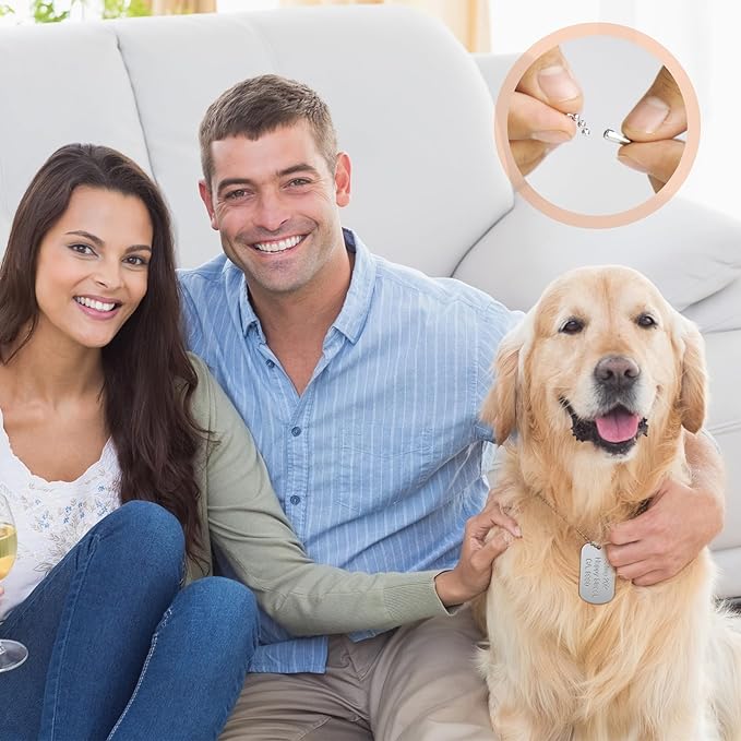 100 Pcs Military Dog Tags Set, 50 Pcs Aluminum Blank Dog Tags and 50 Pcs Iron Necklace Chain, Dog Tags Engraved for Pets, Perfect for DIY Decorative Craft Pet Dog ID Tags, Silver