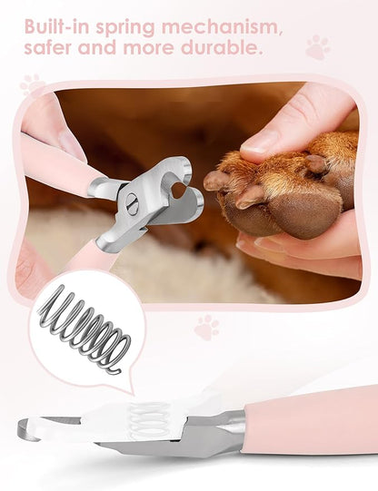 Heavy Duty Dog Nail Clippers -_uts Thick Nails Like Butter__pgraded Large Opening Professional Toenail Trimmer Razor Sharp Blade for Medium to Giant Breed (Pink)