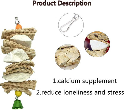 6 Pcs Bird Perches Parrot Perch Stand Platform Bird Cuttlebone Beak Grinding Stone Chew Toys Cage Accessories for Parakeets Cockatiels Conures Lovebirds