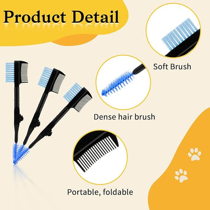 3 Pcs Double-Head Grooming Combs, Tear Stain and Eye Cleaning Combs for Pets, Removing Crust, Mucus, and Fleas