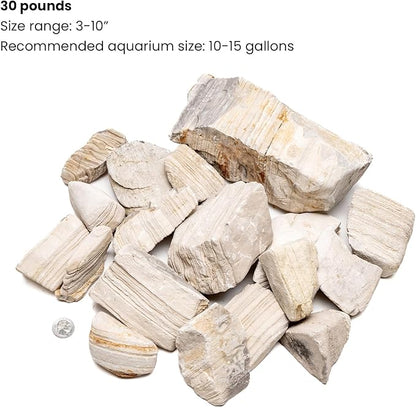 SubstrateSource Natural Stone for Aquarium, Terrarium, Paludarium, Reptile Enclosures - Set of Decorative Rocks for Landcapes, Aquascaping, Fish Tank Decor (Gobi Desert Stone, 30 Pounds, 2-8)