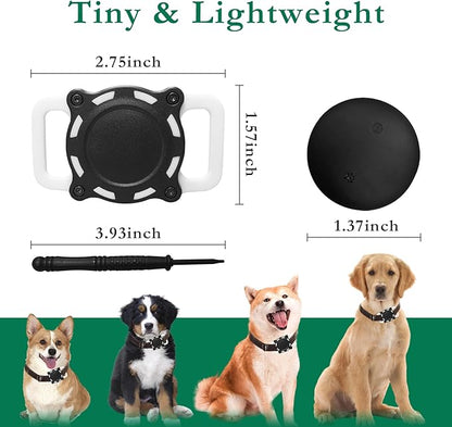 Dog Tracker, Pet Location Tracker with Collar Holder for Dogs, No Subscription, MFi Certified, Works with iOS Find My, Smart Location Device (Black and White)