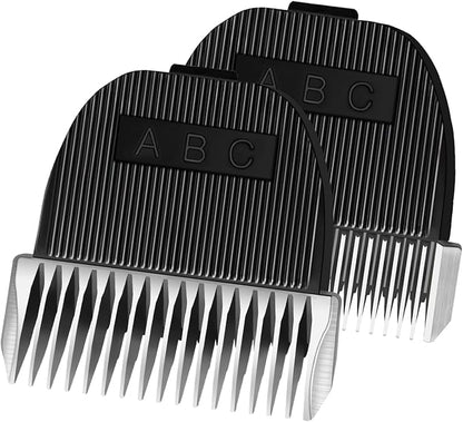 2 PCS 3mm+6mm Guard Length Replacement Dog Grooming Clipper Blade, Low Noise Dog Grooming Trimmer,Sharp Titanium-Ceramic Grooming Clipper Blade