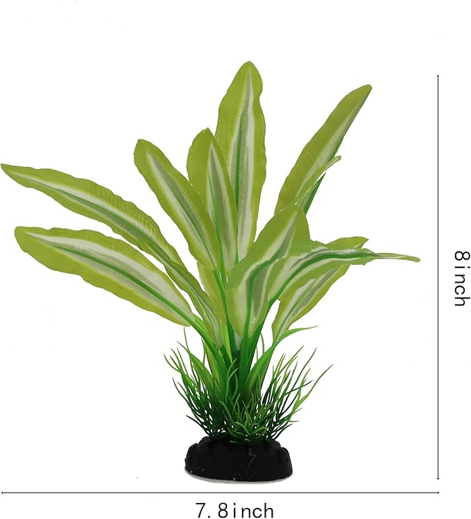 Silk Aquarium Plants for Betta Fish Tank, 2 Pcs 8 Inch Small Silk Aquarium Plant Aquatic Water Grass Decorationï¼_reen-Yellow