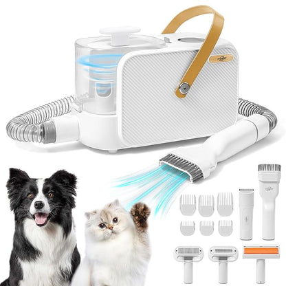 Dog Grooming Vacuum, Dog Grooming Kit 2L Pet Grooming Vacuum for Dogs with Nail Grinder Brush, 15000Pa Powerful Dog Vacuum for Shedding Grooming Vacuum Quiet 5in1 Pet Grooming Tools