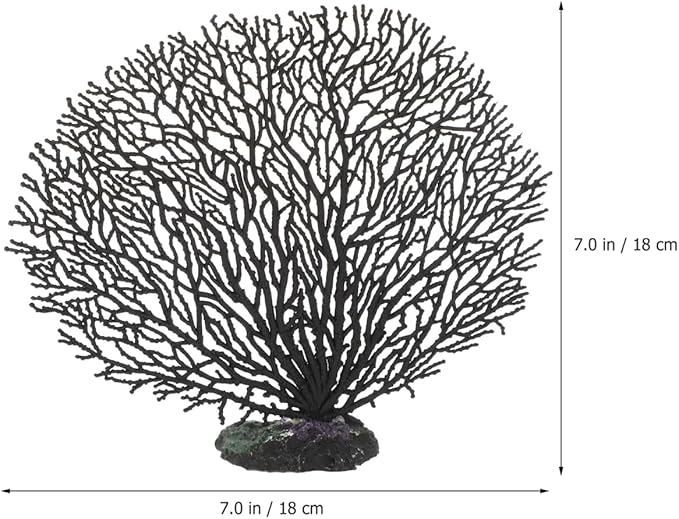 balacoo Aquarium Sea Fan Coral Decorations - Simulation Sea Coral Branch, Artificial for Aquarium Ornament Fish Tank Landscape (7 Inch)