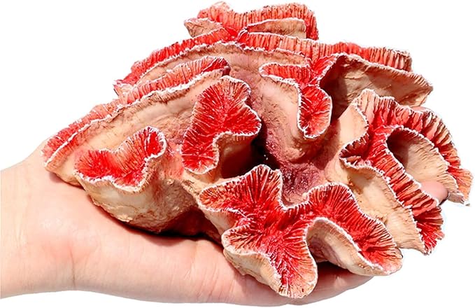 Fish Tank Decoration Coral Aquarium Decoration Simulation Coral Decoration Fighting Fish Dodge Cave Betalie Fish Home Colorful Coral Mountain (Large Orange Coral)