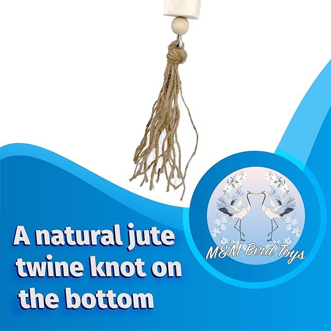 1116 Natural Sola Stick Stack - Handcrafted Hanging Bird cage Toy, Natural sola Wood Sticks, Natural Wooden Sticks, Parts can Turn Around Center, Chewing Fun for Small and Medium Size pet Birds