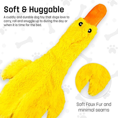 FGA MARKETPLACE Duck-Frog-Squirrel Flat NO Stuffing NO Squeak Plush Dog Toy, Funny Style Will Entertain Your Dog for Hours, Recommended for Small and Medium Dog 21 INCH Long