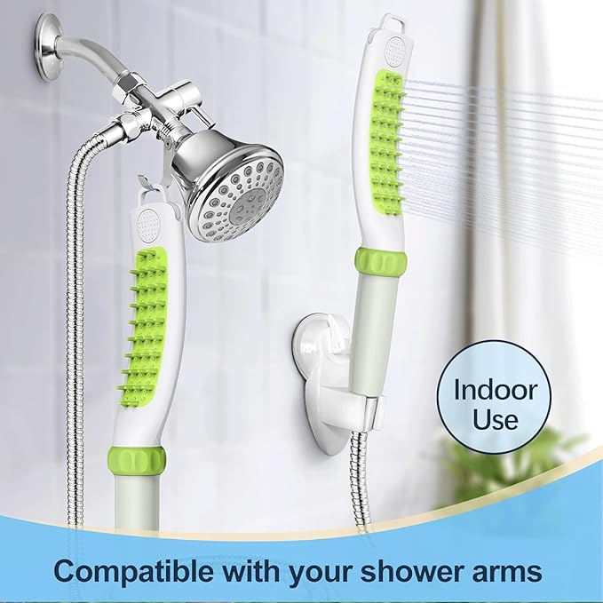 Dog Shower Attachment, Rubber Dog Grooming Bath Brush for Long & Short Haired Dogs and Cats, Pet Hair Scrubber For Washing, Deshedding, Massage