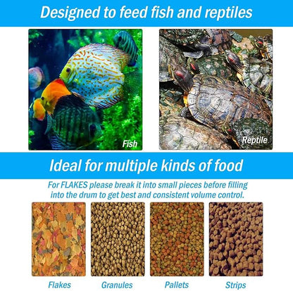 AquaMiracle Programmable Automatic Fish Feeder for Aquarium, Auto Fish Food Dispenser with Timer, Volume Adjustable Vacation Aquarium Feeder with Digital Display, for Granules Pallets Strips