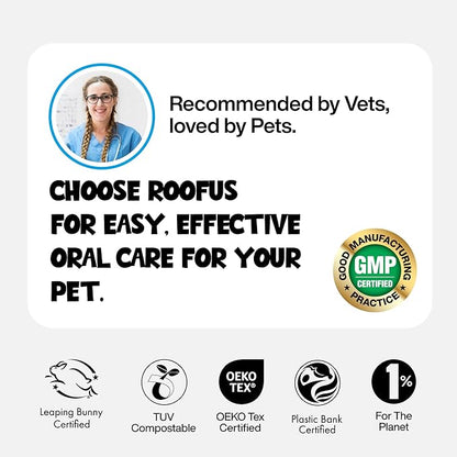 Teeth Cleaning Wipes 60 Packs - Dental Wipes to Reduce Plaque & Tartar for Dogs & Cats - Mint Pet Dental Wipes for Oral Freshness - Dog Tooth Brushing Kit Dental Wipes