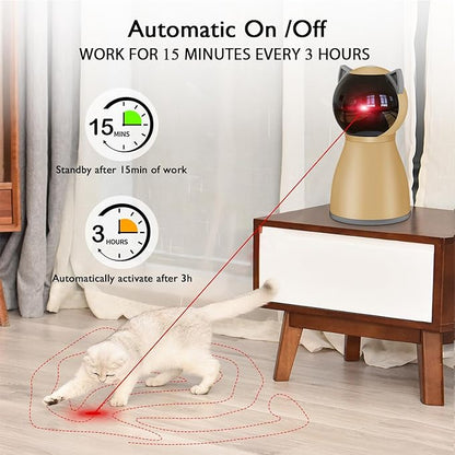Interactive Cat Laser Toy Automatic for Indoor Cats,Real Random Trajectory Rechargeable Laser Cat Toys for Indoor Cats/Kittens/Dogs