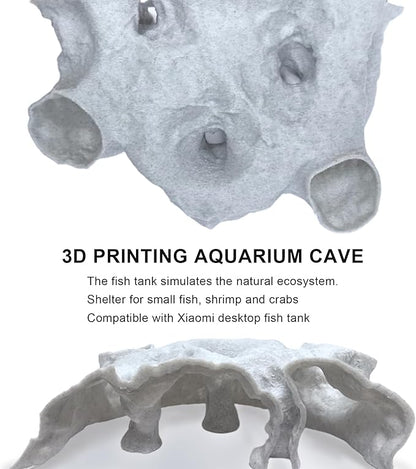 LIYAOLI Aquarium Cave Tunnel 3D Printed - Fish Tank Decoration Natural Fish Hideout for Pleco, Shrimp & Corydoras | Sinking Base & Viewing Ports | Substrate-Friendly Decor (7.3" Under Gravel Design)