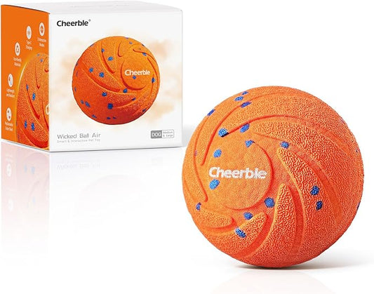【New Material】Cheerble Smart Interactive Dog Toy, Wicked Ball AIR, Automatic Moving, Bouncing, and Rotating Ball, E-TPU Material, IPX7 Waterproof Rating, Active Rolling Ball for Medium and Large Dogs