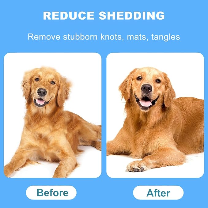 YINGFAN Self Cleaning Slicker Brush for Dogs, Skin Friendly Dog Brush for Shedding, Deshedding Dog Brush for Long Haired and Short Haired Dogs (Blue)