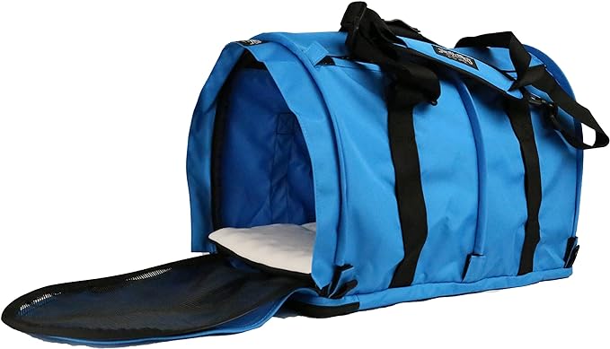 SturdiBag XL Pet Travel Carrier: Flexible Height for Cat and Dog Soft Sided with Safety Clips and Seatbelt Straps | Blue Jay, 20" x 16" x 12" (PN: SB3-BJ)