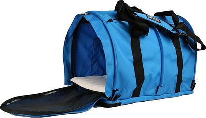 SturdiBag XL Pet Travel Carrier: Flexible Height for Cat and Dog Soft Sided with Safety Clips and Seatbelt Straps | Blue Jay, 20" x 16" x 12" (PN: SB3-BJ)