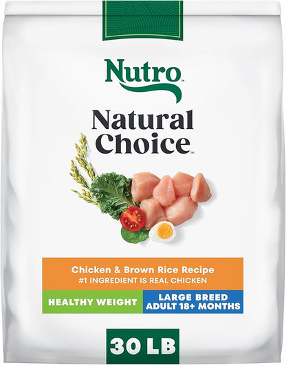 Nutro Natural Choice Chicken & Brown Rice Adult Large Breed Healthy Weight Dog Food Recipe, 30 lb. Bag
