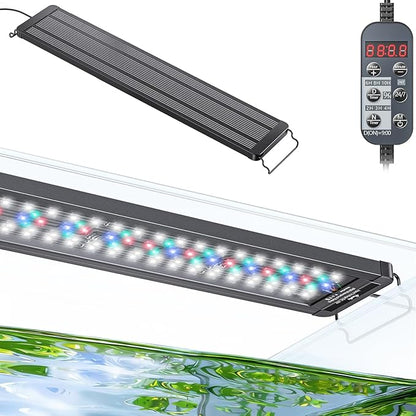 Pawfly 26 W Aquarium LED Light for 24" to 30" Tanks 24/7 Extendable Fish Tank Lights with Full Spectrum IP68 Waterproof Lights with D/N Mode Single Color Effects Timer and Adjustable Brightness