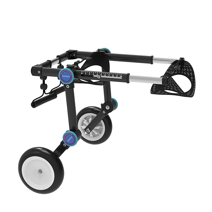 Adjustable Dog Wheelchair for Back Legs| Pet Wheelchairs with Disabled Hind Legs Walking|Stabel & Light Weight | Black(XS)