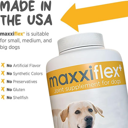maxxipaws - maxxiflex+ Hip & Joint Supplement for Dogs with Glucosamine, Chondroitin, MSM & Collagen | Mobility, Flexibility & Discomfort Support | Senior, Adult & All Breeds | 60 Tablets