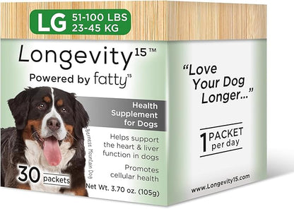 Yummy Combs Longevity15  C15:0  Fatty Acid Health Supplement for Dogs  Healthy Pet Supplies  for Large Dogs, 1 Pack