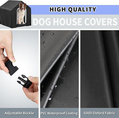 Dog House Cover,Dog Houses Cover for Large Dogs Outside,Covers for Winter Large Dog House Outdoor Weatherproof (43x42x39in)-Only Cover