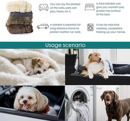 gogobunny Waterproof Dog Blanket for Large Dogs, Cats, Puppy, Reversible Faux Fur Pet Throw Blanket, Washable, Calming Furniture Protection for Sofa Bed (50x60 Inch (Pack of 1), Light Grey)