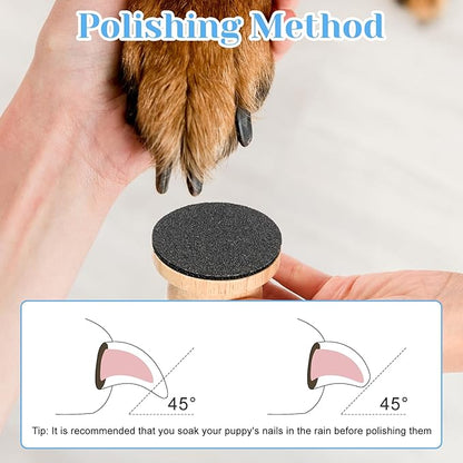 Dog Nail File for Woodenï¼_og Scratch Pad for Nails with 3 Replaceable Sandpaper,Suitable for Pet Stores, Home Cats and Other Small Pets to Use (White)