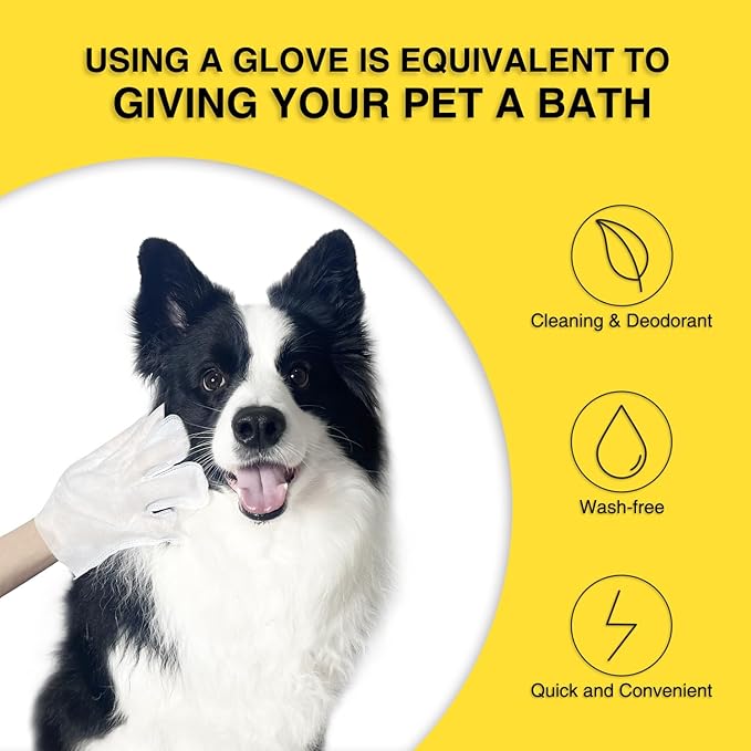 Dog Wipes Cleaningï¼_loe Nourish Pet Wipes Glovesï¼_ry Wash Shower Wipes Grooming for Dogs Cats Puppy, Ears Face Paws Butt Cleaning Gloves