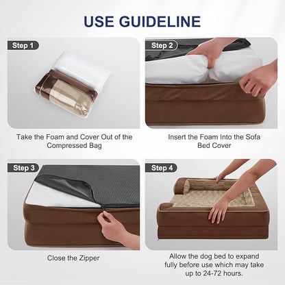 FURTIME Orthopedic Dog Beds for Small Dogs - Waterproof Small Dog Bed, Ultra Comfy Supportive Foam Pet Couch with Removable Washable Cover, Egg Foam Dog & Cat Beds with Nonskid Bottom