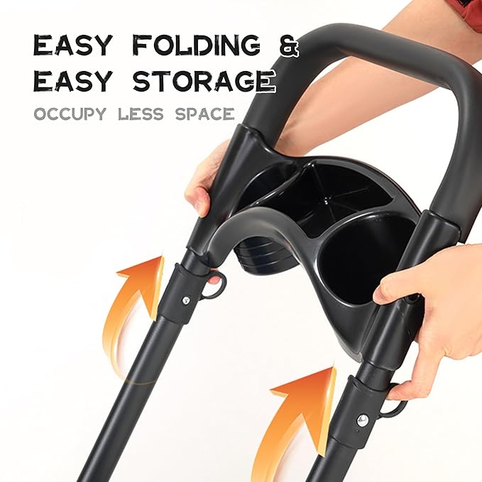 Pet Stroller,Foldable Dog Cat Cage Jogger Strolle,Extra Large 4 Wheels Carrier Jogger Travel Dog Stroller Breathable Mesh with Storage Basket and Cup Holder for Small Medium Dog Cats(Black)