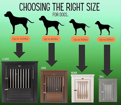 New Age Pet® ECOFLEX® Dog Crate Furniture End Table, Durable Wood-Plastic Composite, Stainless Steel Latch, Easy Assembly, Grey Medium