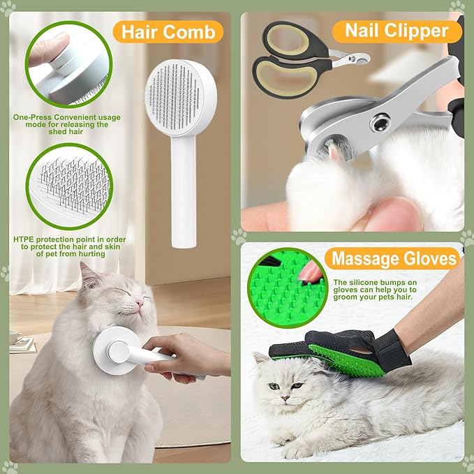 Cat Starter Kit 37pcs Essentials & Suuplies - Included Cat Litter Box, Pet Carrier Bag, Grooming Tools, Catnip Toys and More Stuffs for All Life Stages Pets Indoor Outdoor,Gift