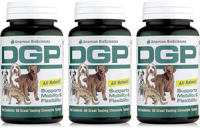 American BioSciences DGP, All-Natural Joint Supplement for Dogs - Joint Support with Turmeric, Boswellia Extract & More - Quick Effect for Pet Mobility Support - 180 Chewable Tablets (Pack of 3)