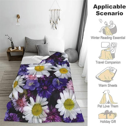 Cute Kitten Trio Blanket, Soft Warm Cozy Adorable Cats Throw Blanket Gifts for Adults Kids Women, Lightweight Fuzzy Comfy Flannel Blankets for Couch, Travel, Bed, House Decor 80×60 Inch