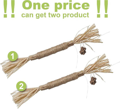 PAZ'S GIFT Catnip Toy Cat Toys Catnip Toy cat chew Toy cat Kicking silvervine Stick Teeth Cleaning Cute Kitten Teething Indoor Interactivecat Dental Care Matatabi (Raffia 2pcs)
