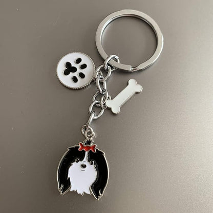 Dog Keychain, Puppy Keyring Keyfob Metal Pet ID Tags for Clothing Bag Adornment Accessory (47-Shih Tzu)
