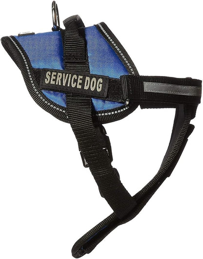 Dogline Unimax Service Dog Vest and Free Service Dog ID Badge with ADA Law, Small, Blue