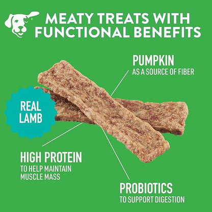 DOGSWELL Gut Health Meaty Jerky Dog Treats, Lamb, 10 oz. Pouch