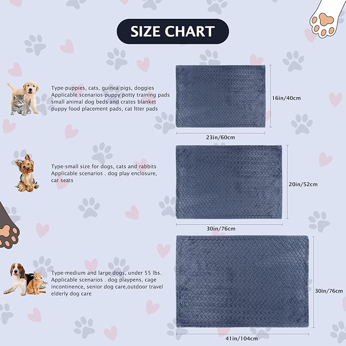 BVAGSS 6 Pack Small Dog Blanket, Super Soft Warm Pet Cover Blankets, Wheat Ears Print Puppy Fleece Flannel Blanket for Small Medium Dogs and Cats MW003