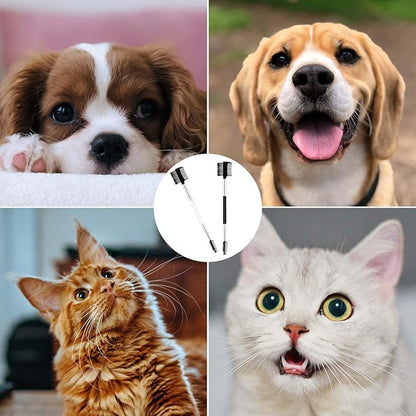 2pcs Double-Headed Dog Eye Comb, Soft Bristles Dog Eye Cleaning Brush 2 in 1 Dog Eye Booger Tear Stain Remover for Puppy Cat Pet Grooming Tools (Black, White)