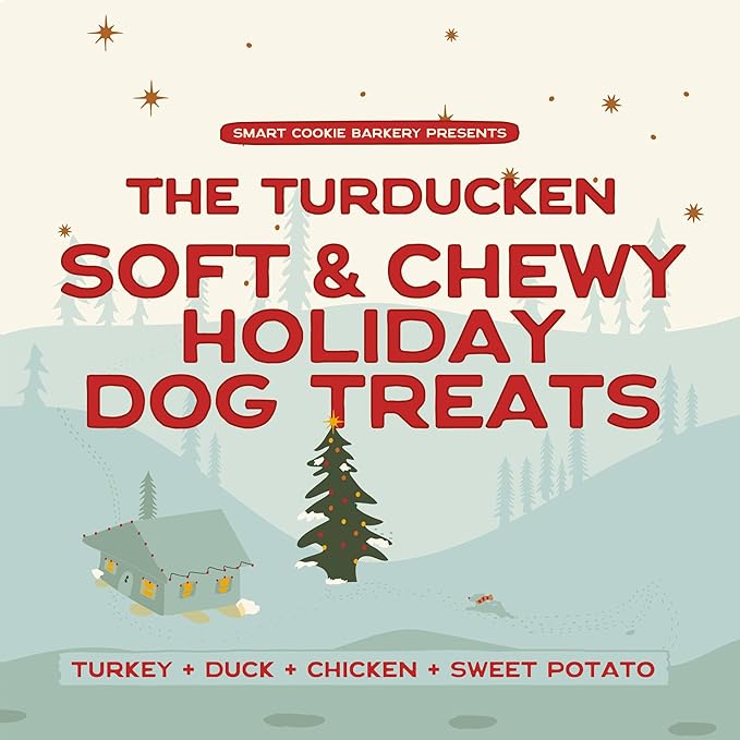 Smart Cookie Turducken Holiday Dog Treats - Turkey, Duck and Chicken Christmas Dog Treats - Healthy, All Natural, Grain Free, Human-Grade - Made in USA - 5oz (Pack of 3)
