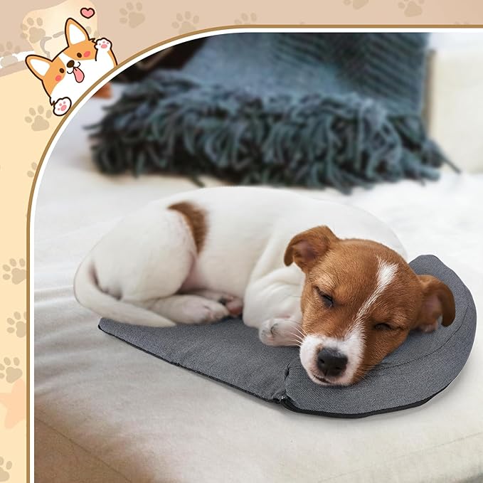 Dog Pillow Benefit for Cervical Vertebra/Neck -Dog Calming Pillow for Soothing Joints and Improving Sleep, Arched Dog Bed Pillow with Sponge Support, Washable for Small Medium Dogs, M
