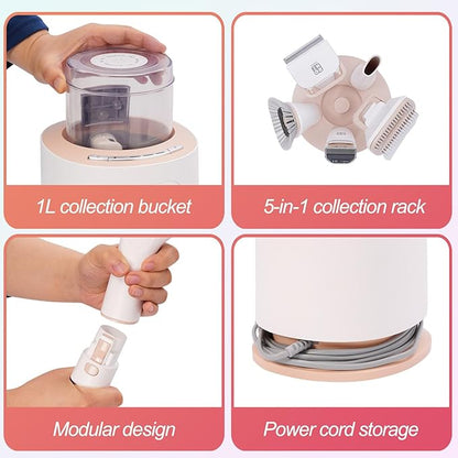 Dog Grooming Kit with Pet Grooming Vacuum 10000pa Low Noise 5 Pet Grooming Tools,og Clipper, Shedding Brush, Cleaning Tool in 1, for Cat Dog