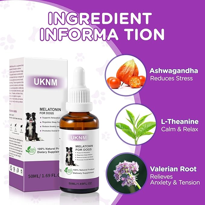Melatonin for Dogs, Dog Melatonin with L-Theanine for Small Medium Large Dog Sleep Aid, Stress & Anxiety Relief, Calm Aid for Dogs Puppies, Support Relaxation & Deep Sleep, Chicken Flavor