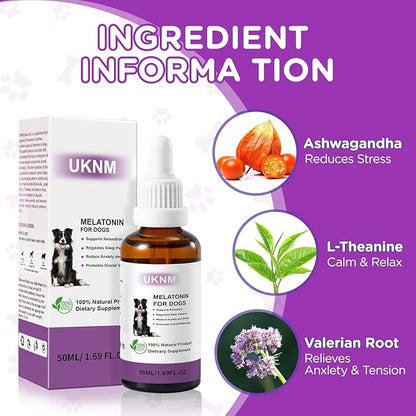 Melatonin for Dogs, Dog Melatonin with L-Theanine for Small Medium Large Dog Sleep Aid, Stress & Anxiety Relief, Calm Aid for Dogs Puppies, Support Relaxation & Deep Sleep, Chicken Flavor