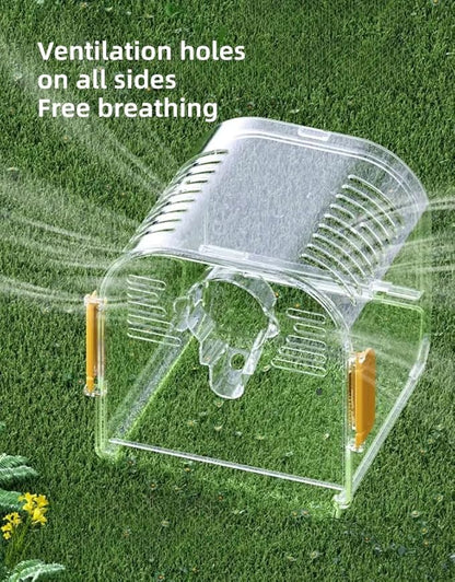 Portable Plastic Bird Cages Lightweight Waterproof Ventilated Travel Bird Cage for Pets Ideal for Outdoor Use Easy to Carry Bird Carrier Perfect for Small Birds and Budgies (Purple)